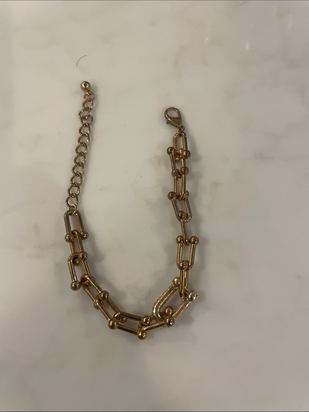 Gold Link Bead Chain Bracelet - Women Jewelry